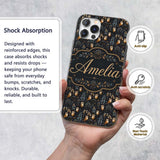 Cute Woodland Owl Birds with Botanical Night Custom Name Protective Phone Case Mobile Cover Durable Everyday Smartphone Shock Resistant