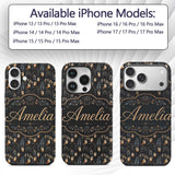 Cute Woodland Owl Birds with Botanical Night Custom Name Protective Phone Case Mobile Cover Durable Everyday Smartphone Shock Resistant