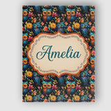 Personalised Name Vibrant Owl Birds with Custom  Unique Gift Idea Elegant Feature Canvas Wall Art Print Decor Picture Ready to Hang