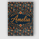Personalised Name Elegant Owl Birds with Custom  Interior Decorative Contemporary Canvas Wall Art Print Decor Picture Ready to Hang