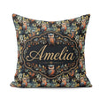 Custom Name Realistic Owl Birds on Branches with Leaves Seamless Square Filled Cushion Throw Pillow Sofa Bed Home Decor Zip Washable UK Made
