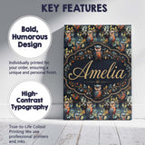 Personalised Name Realistic Owl Birds Custom Modern Room Accent Creative Decorator Style Canvas Wall Art Print Decor Picture Ready to Hang