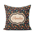 Custom Name Bright Cute Owl Birds with Colorful Night Background Square Filled Cushion Throw Pillow Sofa Bed Home Decor Zip Washable UK Made