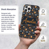 Minimal Cute Owl Birds with Botanical Elements Custom Name Protective Phone Case Mobile Cover Durable Everyday Smartphone Shock Resistant