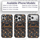 Minimal Cute Owl Birds with Botanical Elements Custom Name Protective Phone Case Mobile Cover Durable Everyday Smartphone Shock Resistant