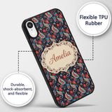 Bold Paisley Floral Pattern with Printed Design Custom Name Protective Phone Case Mobile Cover Durable Everyday Smartphone Shock Resistant
