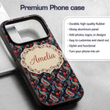 Bold Paisley Floral Pattern with Printed Design Custom Name Protective Phone Case Mobile Cover Durable Everyday Smartphone Shock Resistant