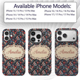Bold Paisley Floral Pattern with Printed Design Custom Name Protective Phone Case Mobile Cover Durable Everyday Smartphone Shock Resistant