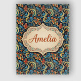 Personalised Name Ornate Paisley Floral Custom  Modern Room Accent Elegant Feature Canvas Wall Art Print Decor Picture Ready to Hang