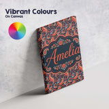 Personalised Name Classic Paisley Floral Custom  Unique Gift Idea Elegant Feature Canvas Wall Art Print Decor Picture Ready to Hang