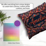 Custom Name Classic Paisley Floral Pattern with Red and Seamless Square Filled Cushion Throw Pillow Sofa Bed Home Decor Zip Washable UK Made