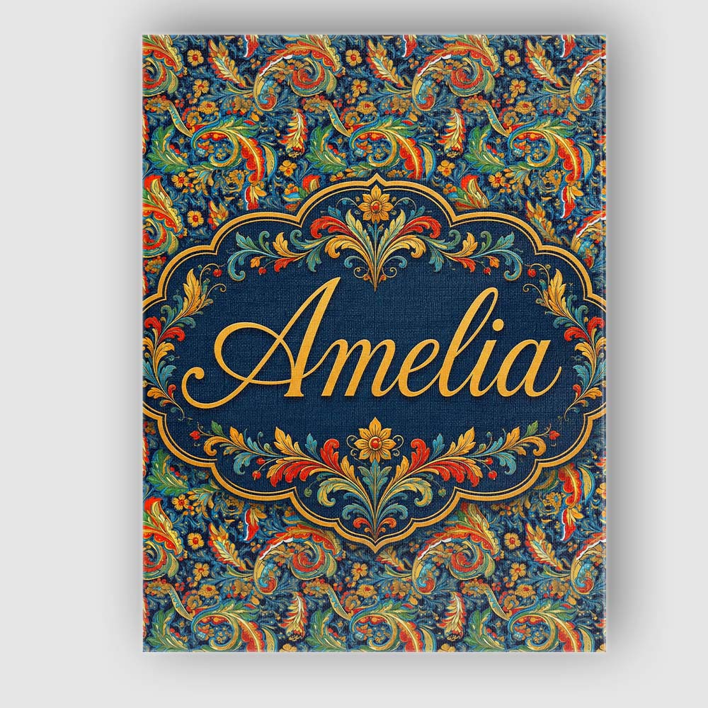 Personalised Name Vibrant Paisley Floral Custom  Unique Gift Idea Elegant Feature Canvas Wall Art Print Decor Picture Ready to Hang