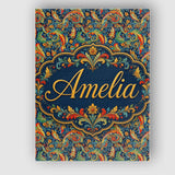 Personalised Name Vibrant Paisley Floral Custom  Unique Gift Idea Elegant Feature Canvas Wall Art Print Decor Picture Ready to Hang