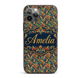 Vibrant Paisley Floral Swirl Decorative Design Custom Name Protective Phone Case Mobile Cover Durable Everyday Smartphone Shock Resistant