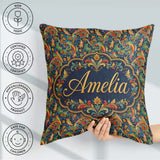 Custom Name Vibrant Paisley Floral Swirl Pattern Rich Ornamental Square Filled Cushion Throw Pillow Sofa Bed Home Decor Zip Washable UK Made
