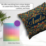 Custom Name Vibrant Paisley Floral Swirl Pattern Rich Ornamental Square Filled Cushion Throw Pillow Sofa Bed Home Decor Zip Washable UK Made