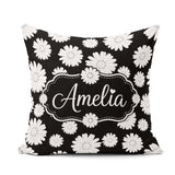 Custom Name Minimal Soft Grey Plain Texture Seamless Background Square Filled Cushion Throw Pillow Sofa Bed Home Decor Zip Washable UK Made