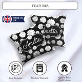 Custom Name Minimal Soft Grey Plain Texture Seamless Background Square Filled Cushion Throw Pillow Sofa Bed Home Decor Zip Washable UK Made