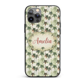 Abstract Palm Tree Grunge Seamless Printed Design Custom Name Protective Phone Case Mobile Cover Durable Everyday Smartphone Shock Resistant