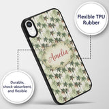 Abstract Palm Tree Grunge Seamless Printed Design Custom Name Protective Phone Case Mobile Cover Durable Everyday Smartphone Shock Resistant