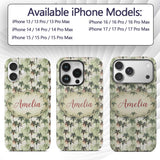 Abstract Palm Tree Grunge Seamless Printed Design Custom Name Protective Phone Case Mobile Cover Durable Everyday Smartphone Shock Resistant
