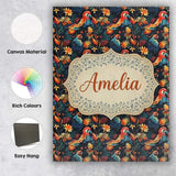 Personalised Name Colorful Tropical Parrot Custom  Unique Gift Idea Elegant Feature Canvas Wall Art Print Decor Picture Ready to Hang