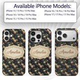 Elegant Cockatoo Parrot Floral Jungle Seamless Custom Name Protective Phone Case Mobile Cover Durable Everyday Smartphone Shock Resistant