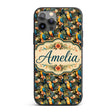 Bright Macaw Parrot Tropical Floral Seamless Custom Name Protective Phone Case Mobile Cover Durable Everyday Smartphone Shock Resistant