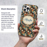 Vibrant Macaw Parrot with Flowers Printed Design Custom Name Protective Phone Case Mobile Cover Durable Everyday Smartphone Shock Resistant