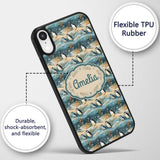 Penguin Birds in Winter Landscape Printed Design Custom Name Protective Phone Case Mobile Cover Durable Everyday Smartphone Shock Resistant