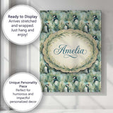Personalised Name Gentle Penguin Birds in Custom  Unique Gift Idea Elegant Feature Canvas Wall Art Print Decor Picture Ready to Hang