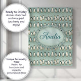 Personalised Name Cute Penguin Family Rows Custom  Unique Gift Idea Elegant Feature Canvas Wall Art Print Decor Picture Ready to Hang