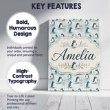 Personalised Name Adorable Baby Penguin Custom  Modern Room Accent Elegant Feature Canvas Wall Art Print Decor Picture Ready to Hang