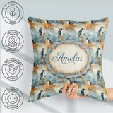 Custom Name Abstract Penguin Birds Artistic Brush Style Seamless Square Filled Cushion Throw Pillow Sofa Bed Home Decor Zip Washable UK Made