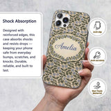 Vintage Floral Vine Small Blue Flowers Seamless Custom Name Protective Phone Case Mobile Cover Durable Everyday Smartphone Shock Resistant