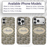 Vintage Floral Vine Small Blue Flowers Seamless Custom Name Protective Phone Case Mobile Cover Durable Everyday Smartphone Shock Resistant