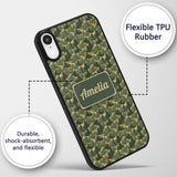 Dense Pine Forest Trees Seamless Pattern Rustic Custom Name Protective Phone Case Mobile Cover Durable Everyday Smartphone Shock Resistant