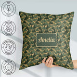 Custom Name Dense Forest Seamless Pattern Rustic Woodland Nature Square Filled Cushion Throw Pillow Sofa Bed Home Decor Zip Washable UK Made