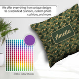 Custom Name Dense Forest Seamless Pattern Rustic Woodland Nature Square Filled Cushion Throw Pillow Sofa Bed Home Decor Zip Washable UK Made