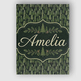 Personalised Name Realistic Evergreen Custom Modern Room Accent Creative Decorator Style Canvas Wall Art Print Decor Picture Ready to Hang