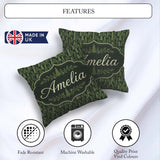 Custom Name Realistic Evergreen Forest Trees Pattern Deep Nature Square Filled Cushion Throw Pillow Sofa Bed Home Decor Zip Washable UK Made
