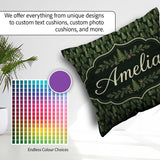 Custom Name Realistic Evergreen Forest Trees Pattern Deep Nature Square Filled Cushion Throw Pillow Sofa Bed Home Decor Zip Washable UK Made