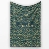 Mini Pine Trees Dense Scatter Seamless Pattern Dark Forest Texture  Personalised Custom Name Super Soft Fleece Blanket Bed Sofa Throw