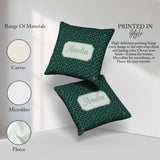 Custom Name Hand Drawn Pine Trees Seamless Green Woodland Repeat Square Filled Cushion Throw Pillow Sofa Bed Home Decor Zip Washable UK Made