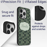 Stylized Pine Tree Forest Seamless Printed Design Custom Name Protective Phone Case Mobile Cover Durable Everyday Smartphone Shock Resistant