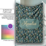 Decorative Pine Leaf Pattern Seamless Botanical Woodland Name Cute  Personalised Custom Name Super Soft Fleece Blanket Bed Sofa Throw