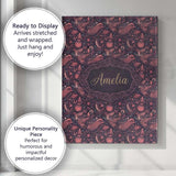 Personalised Name Ornate Folk Birds Custom  Stylish Home Interior Elegant Feature Canvas Wall Art Print Decor Picture Ready to Hang