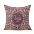 Custom Name Colorful Birds and Seamless Pattern Dark Meadow Name Square Filled Cushion Throw Pillow Sofa Bed Home Decor Zip Washable UK Made