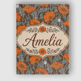 Personalised Name Retro Orange Poppy Custom Premium Decorative Design Modern Room Accent Canvas Wall Art Print Decor Picture Ready to Hang