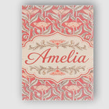 Personalised Name Nouveau Floral Custom Bespoke  Unique Gift Idea Elegant Feature Canvas Wall Art Print Decor Picture Ready to Hang